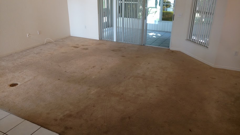 vancola customer's soiled carpet project before cleaning