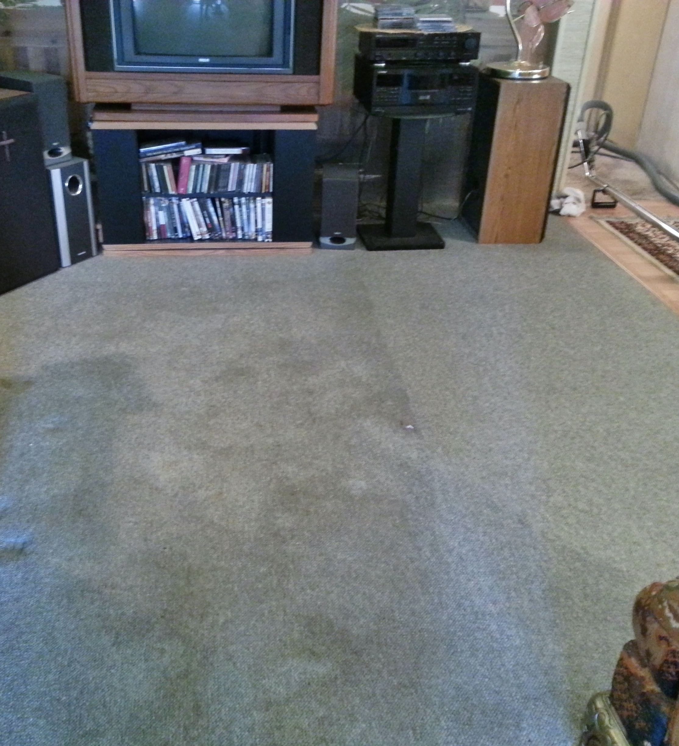 VanCola customer's 1/2 cleaned carpet in-progress