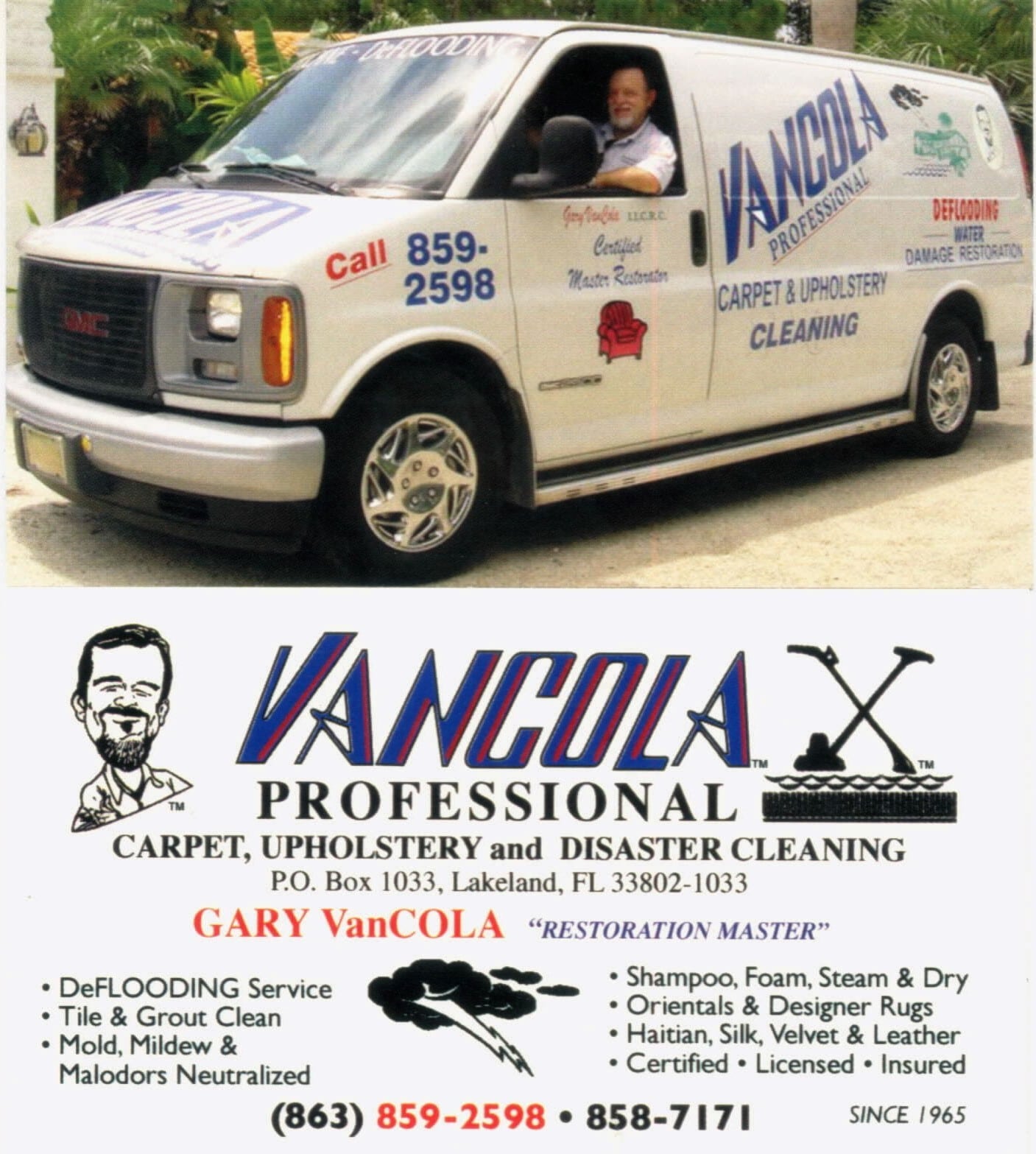 a action vancola professional cleaning company busness card